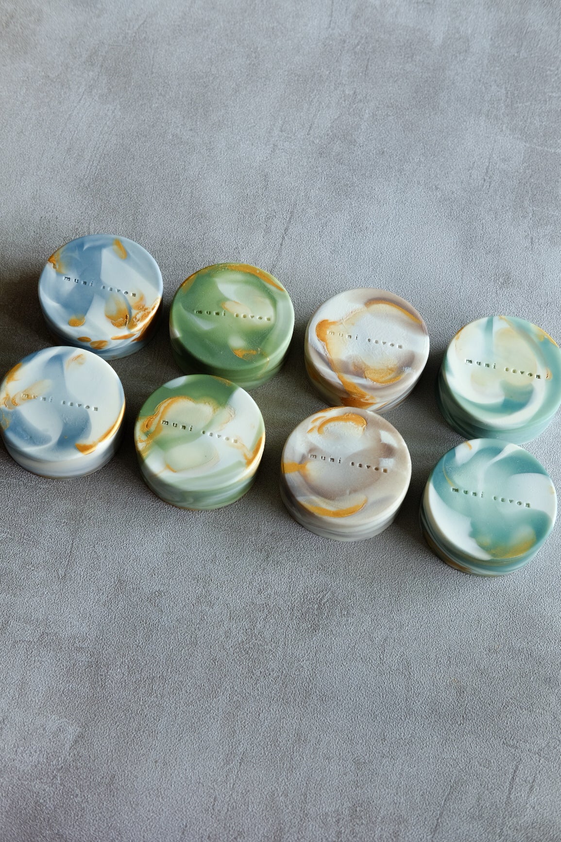Collection of handcrafted marble-inspired artisan soap