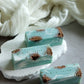 Artisan cold process soap inspired by mineral textures and fluid patterns