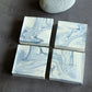 Square artisan soap with marble-inspired mineral surface