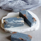 Marble inspired handcrafted soap with abstract mineral design