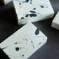 Cold process soap inspired by abstract ink textures and quiet contrasts