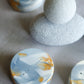 Minimalist cold process soap inspired by mineral textures and flowing patterns