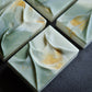 Minimalist cold process soap inspired by layered sculptural forms